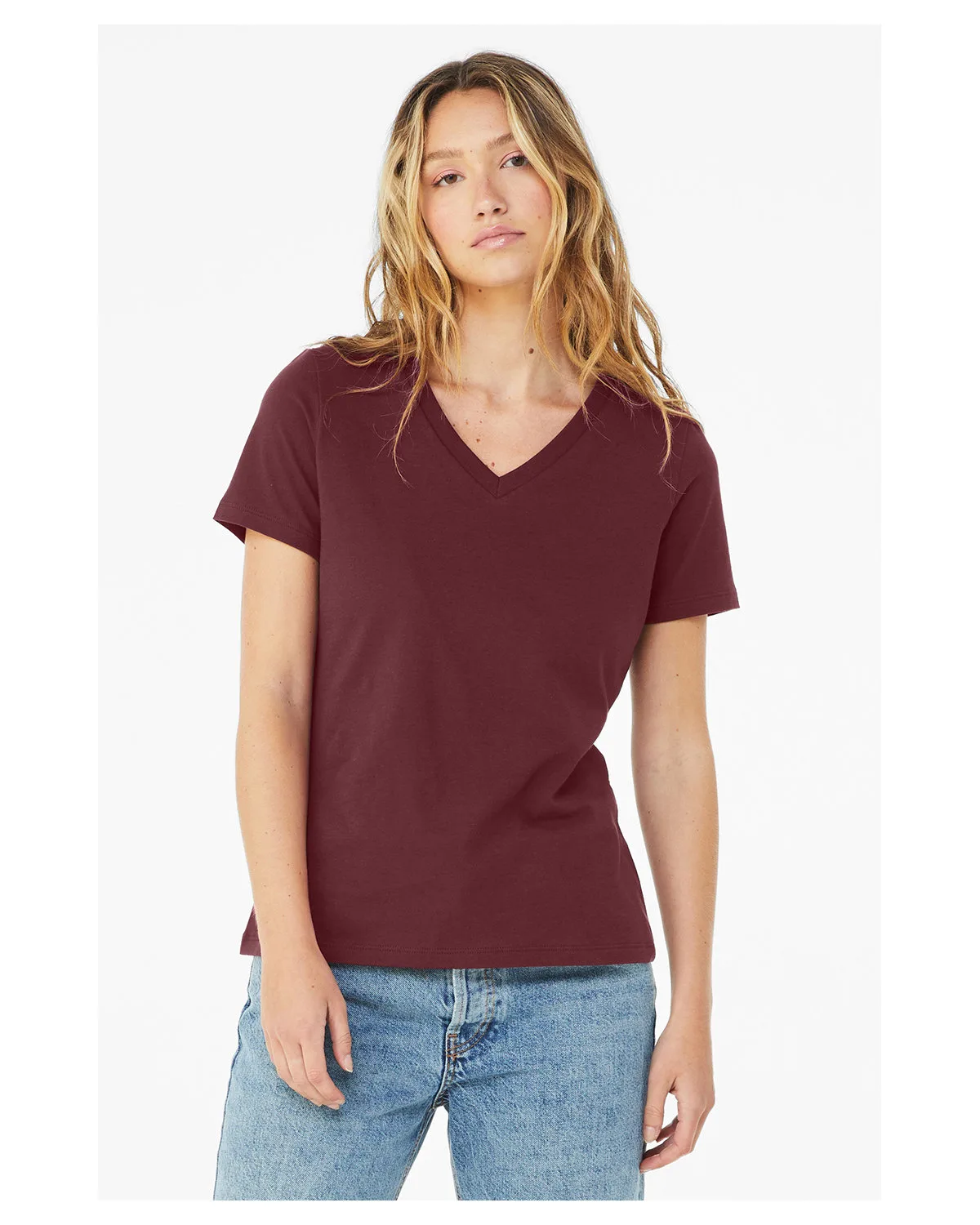 BELLA+CANVAS Ladies' Relaxed Jersey V-Neck T-Shirt view 6