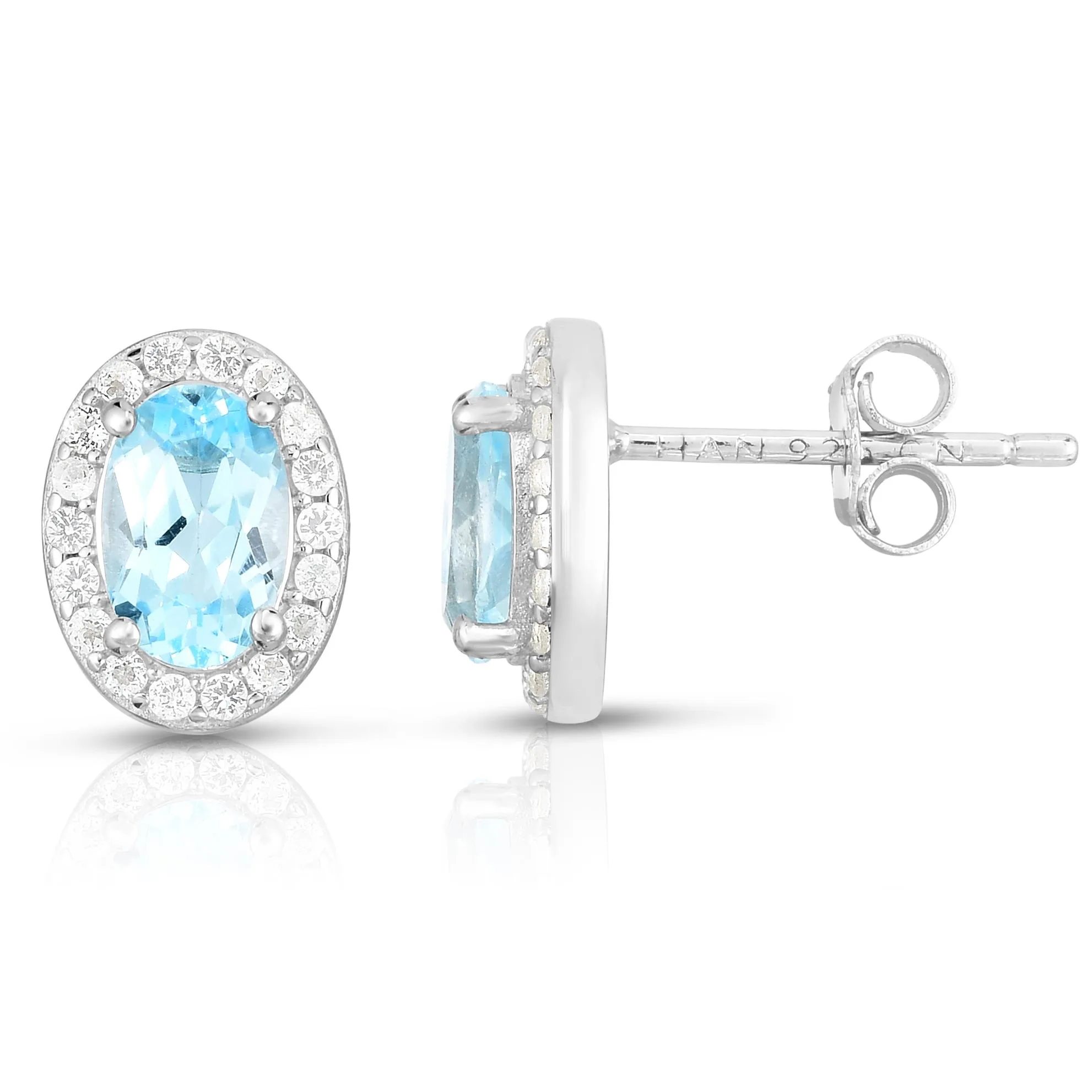 Jilco Inc Blue Topaz Earrings - 6x4mm