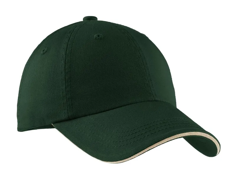 Port Authority® Sandwich Bill Cap with Striped Closure.