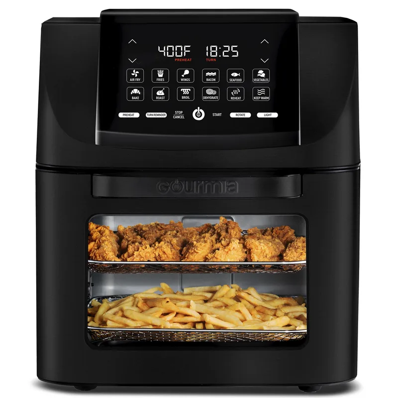 Gourmia 14-Quart Digital All-In-One Air Fryer, Oven, Rotisserie & Dehydrator w/Large Window