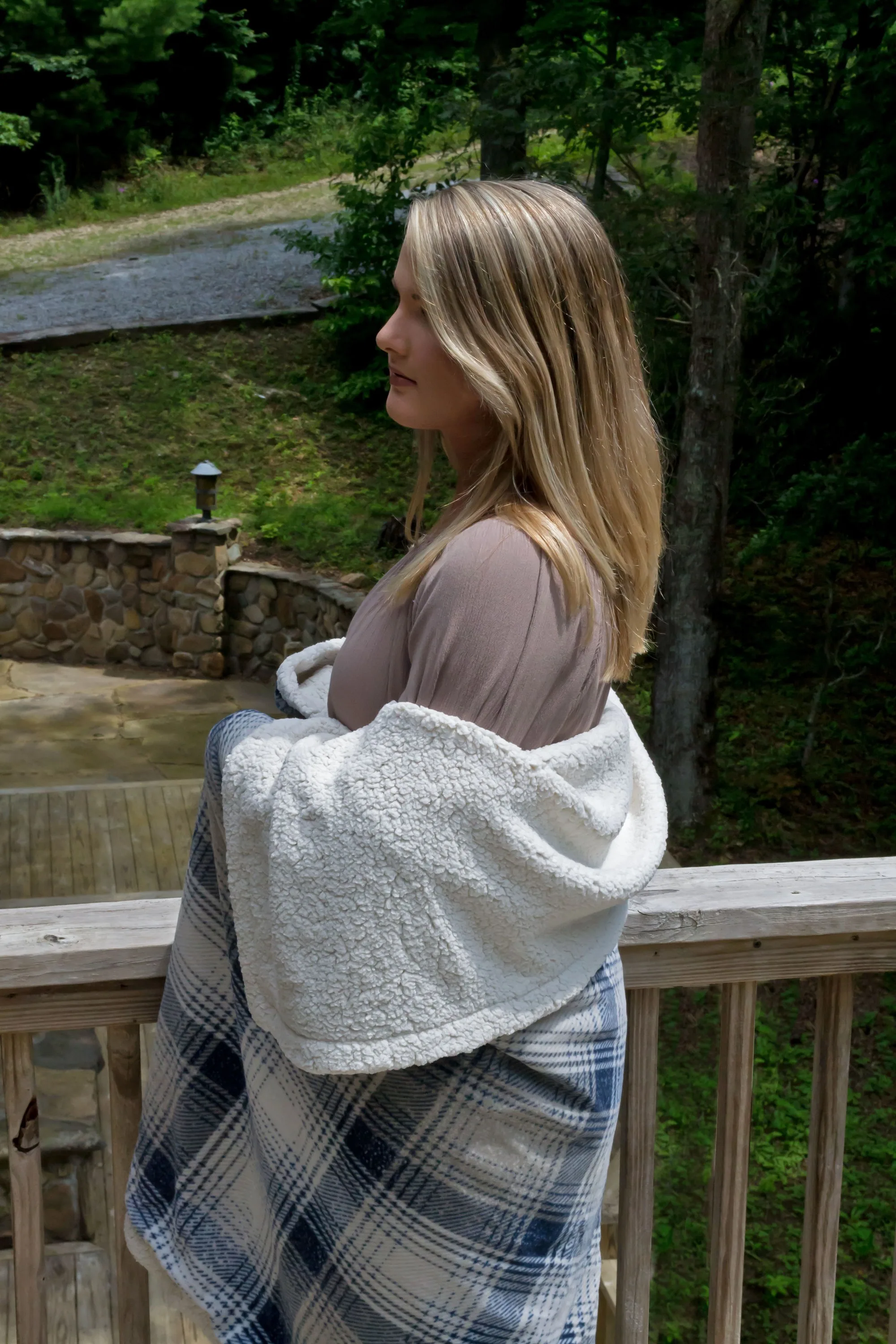 Cottage Plaid Throw (Embroidery) view 6