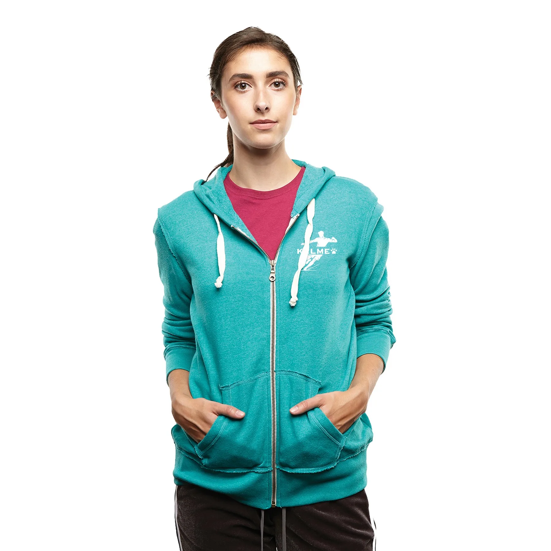 Soccer ACE Ladies' Super Soft Whisper Fleece Full Zip Hoodie view 3