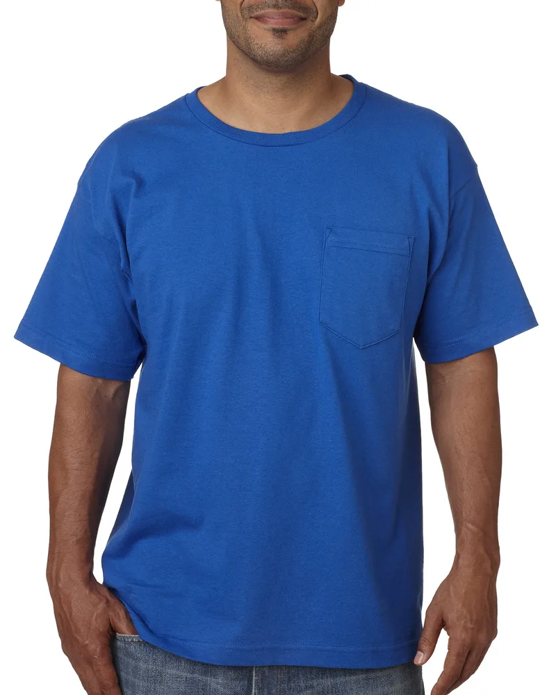 BAYSIDE Unisex USA Made Midweight Pocket T-Shirt view 7