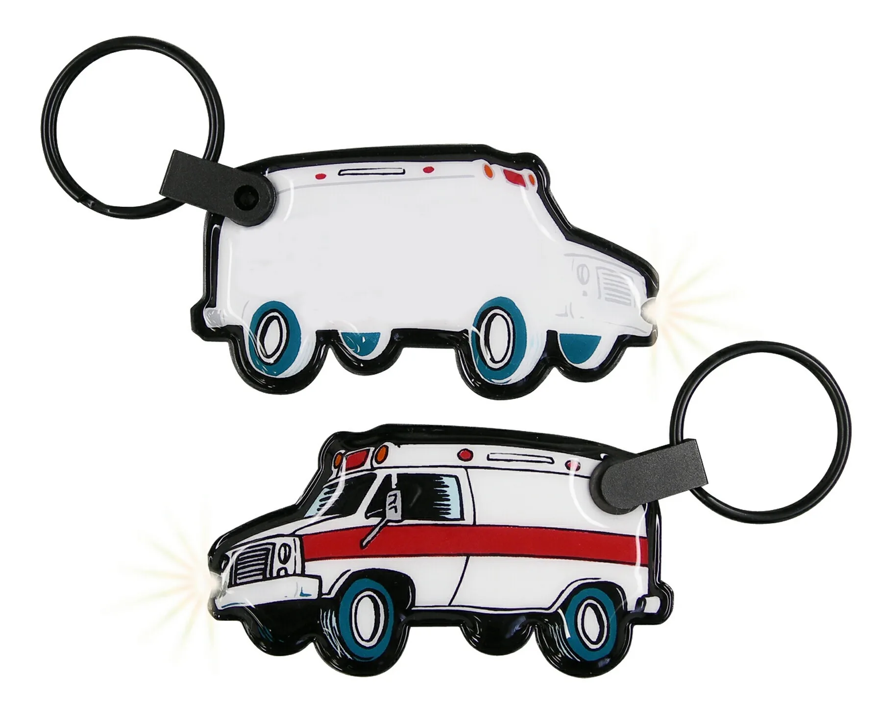 ShapeLights™ Color-A-Shape Key Ring Flashlight (Ambulance) view 2