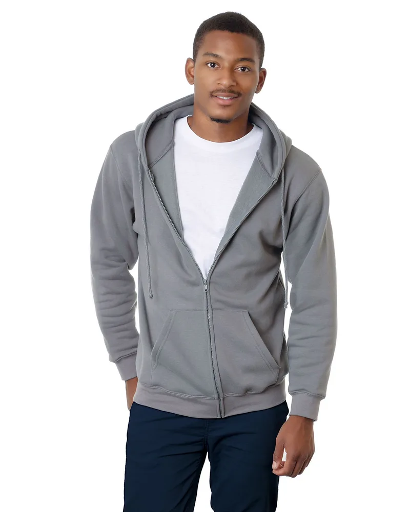 BAYSIDE Adult USA Made Full-Zip Heavyweight Hooded Sweatshirt view 4