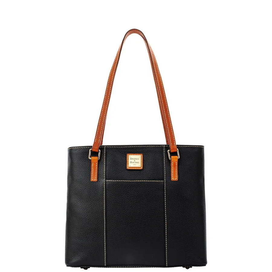 Dooney & Bourke Black/Tan Trim Pebble Grain Small Lexington Shopper