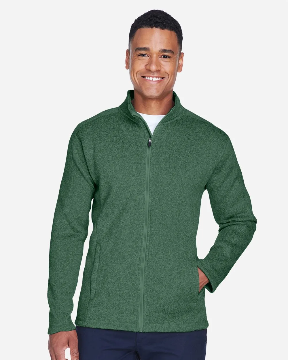 Devon and Jones® Men's Bristol Full-Zip Sweater Fleece Jacket view 2