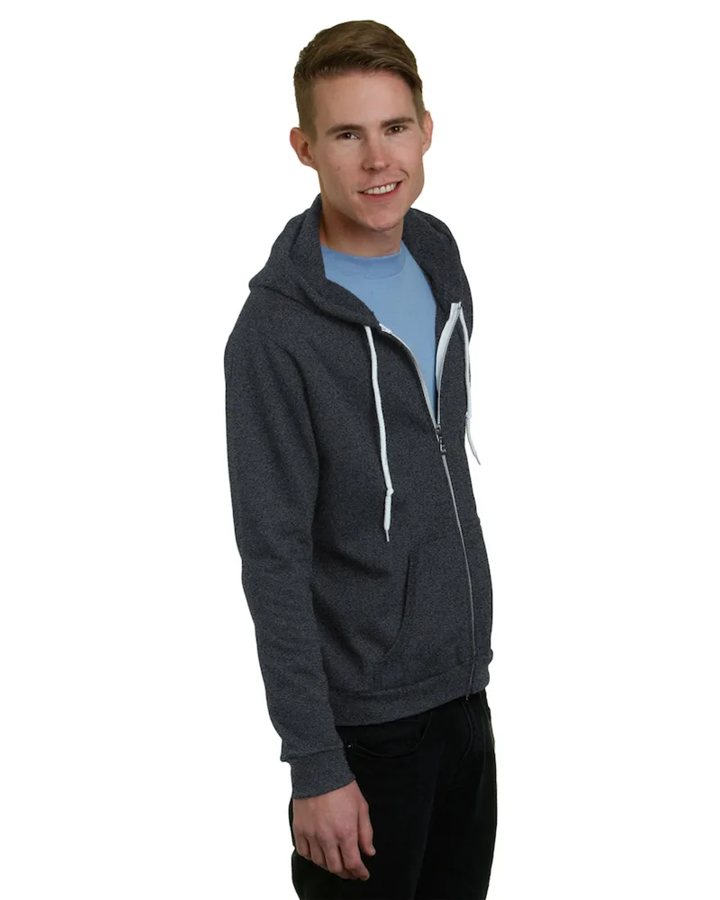 BAYSIDE Unisex USA Made Full-Zip Lightweight Hooded Sweatshirt view 4