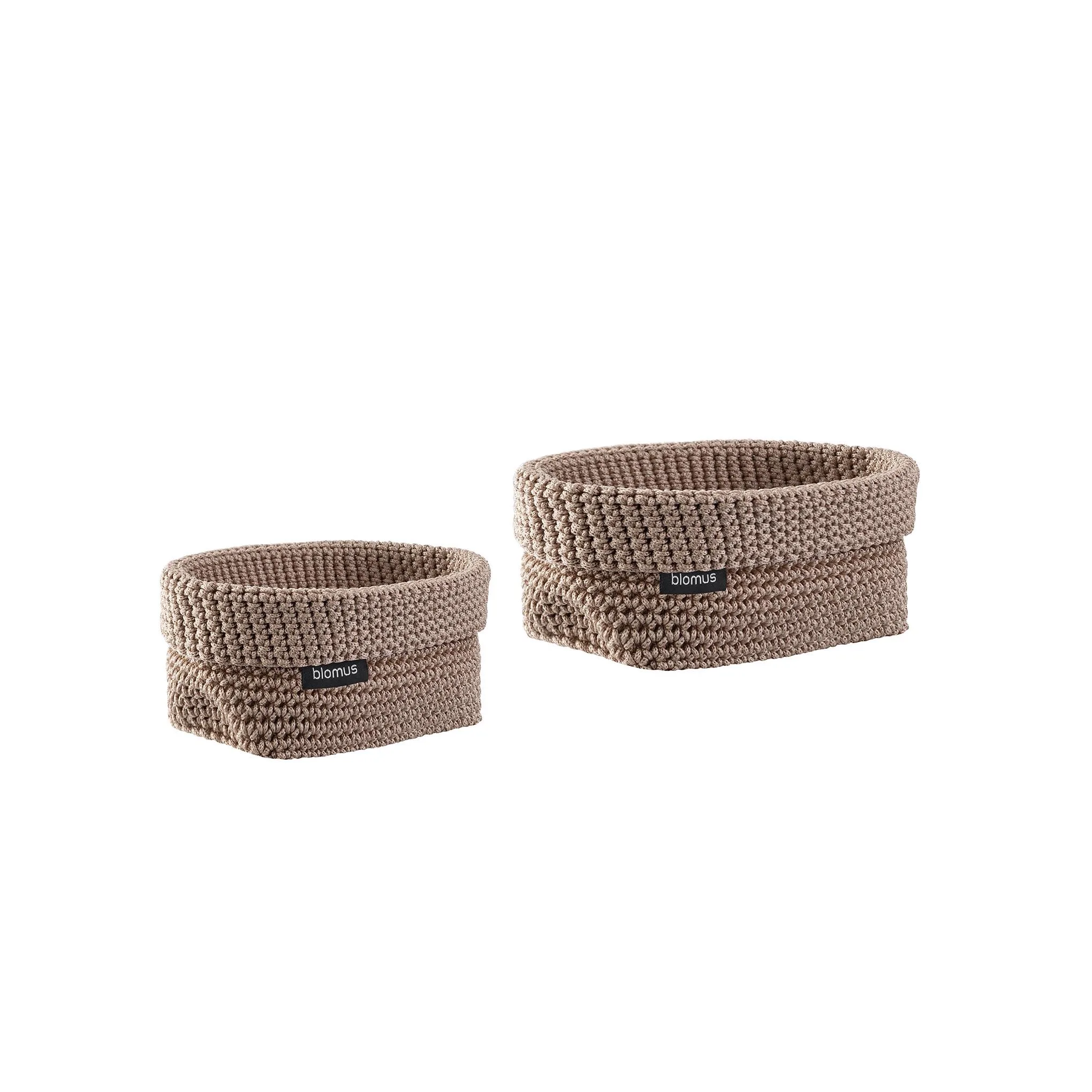 Blomus Tela Crochet Basket Set - Bark Beige