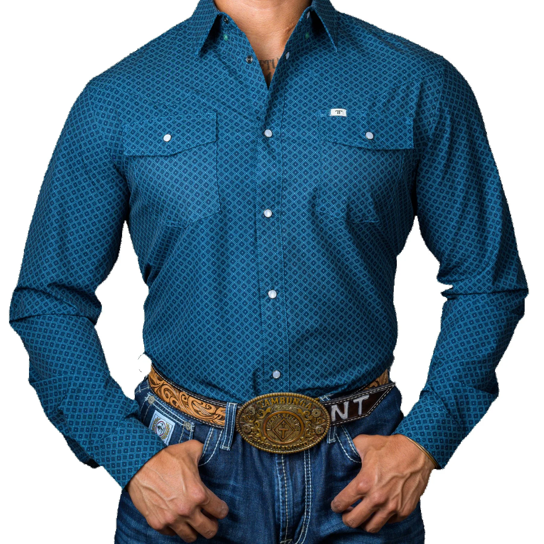 Men's Ferrell® Printed Long Sleeve Snap Shirt view 2