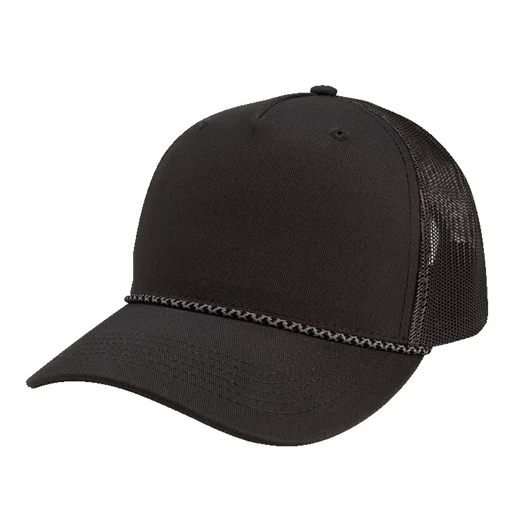 5-Panel Low-Profile Traditional Fit Mesh Back Cap with Rope Cap view 6
