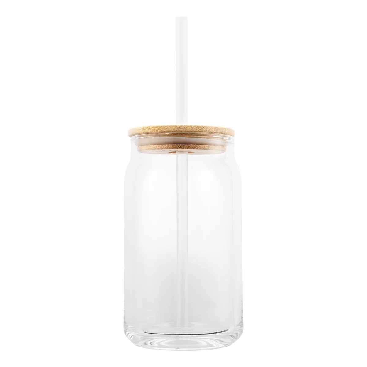 17 Oz. Soda Lime Glass Can With Bamboo Lid view 3