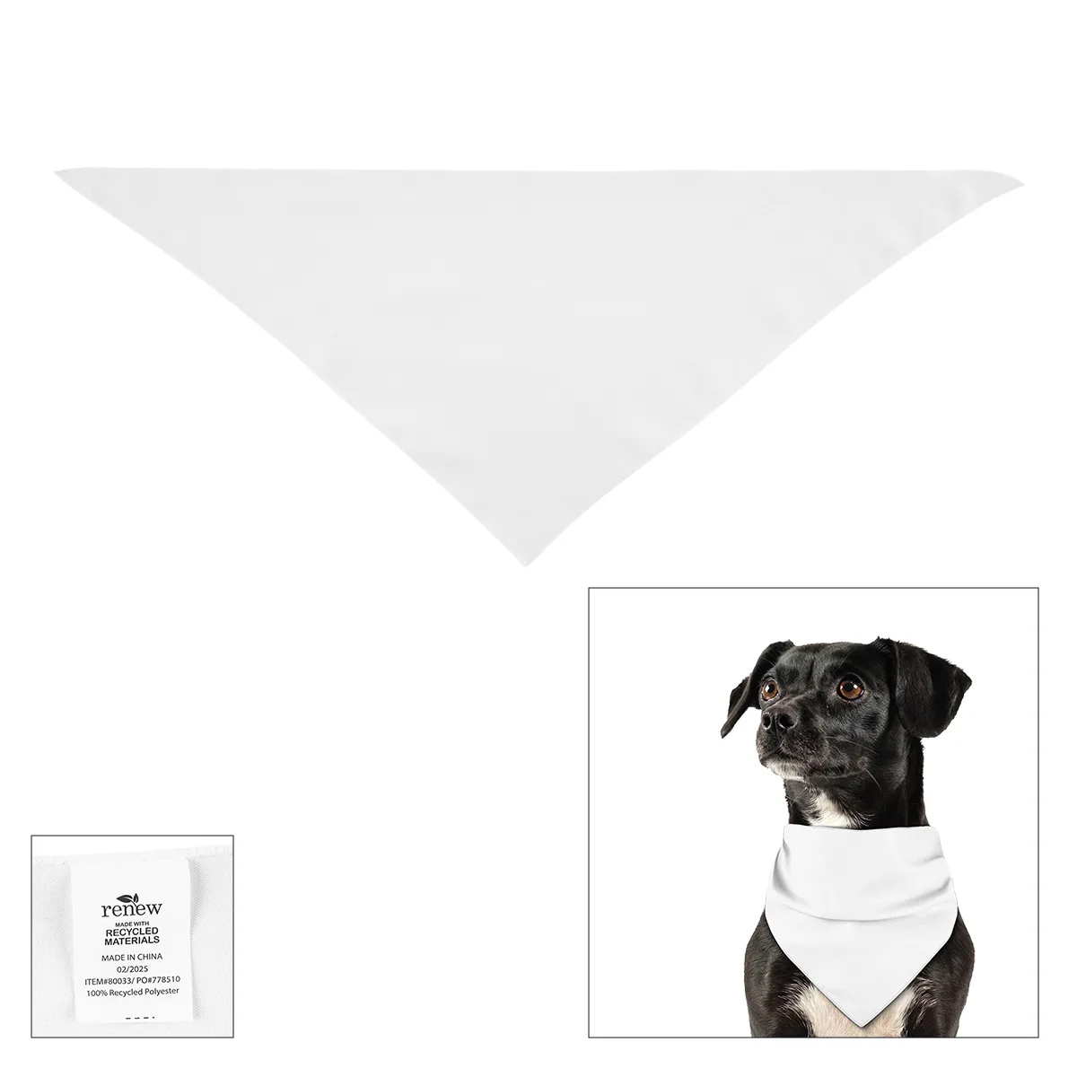 Full Color Small Triangle Rpet Pet Bandana view 3