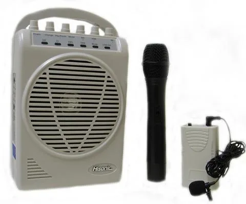 Hisonic® VHF Dual Channel Wireless Beige PA System w/MP3 Player