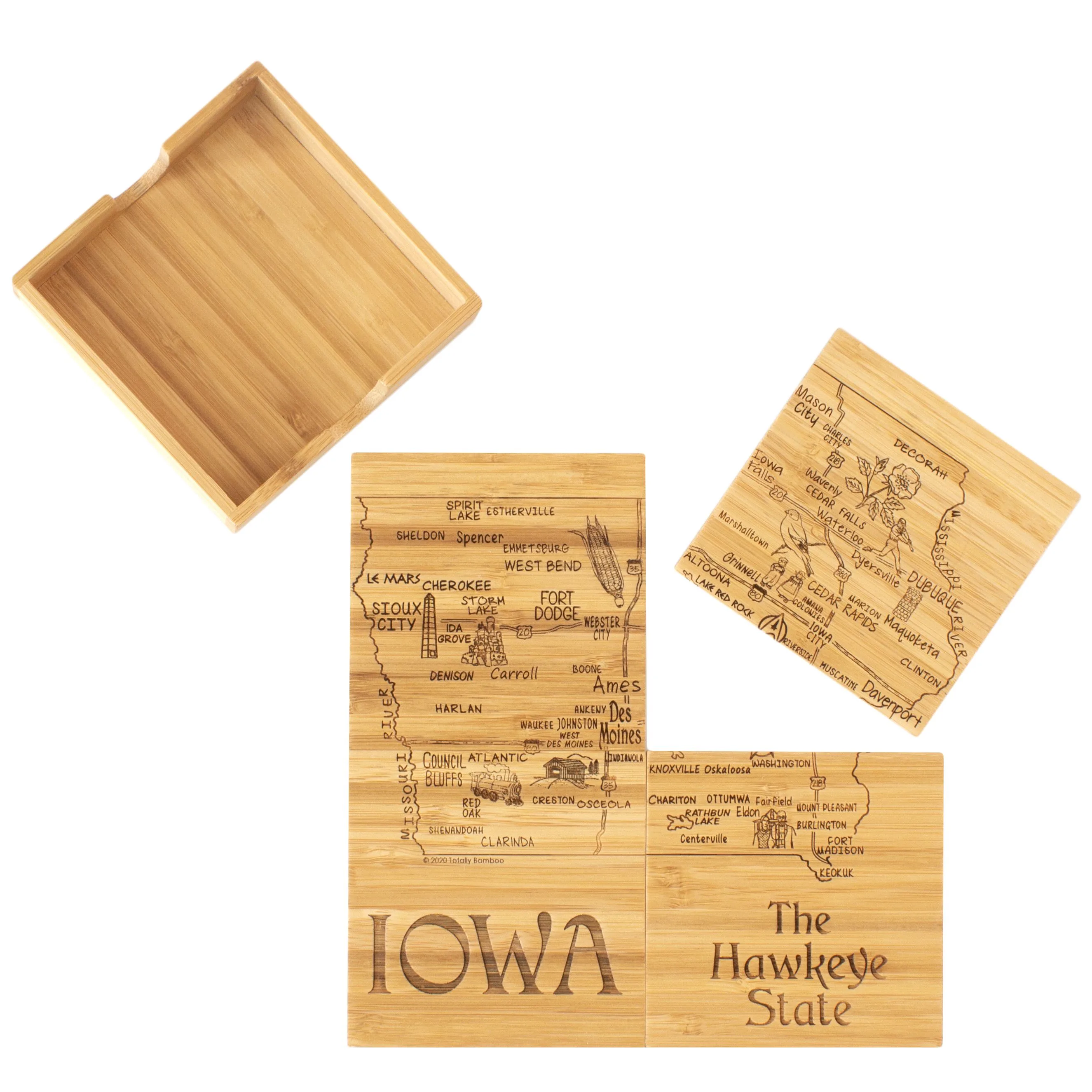 Iowa Puzzle Coaster Set view 6