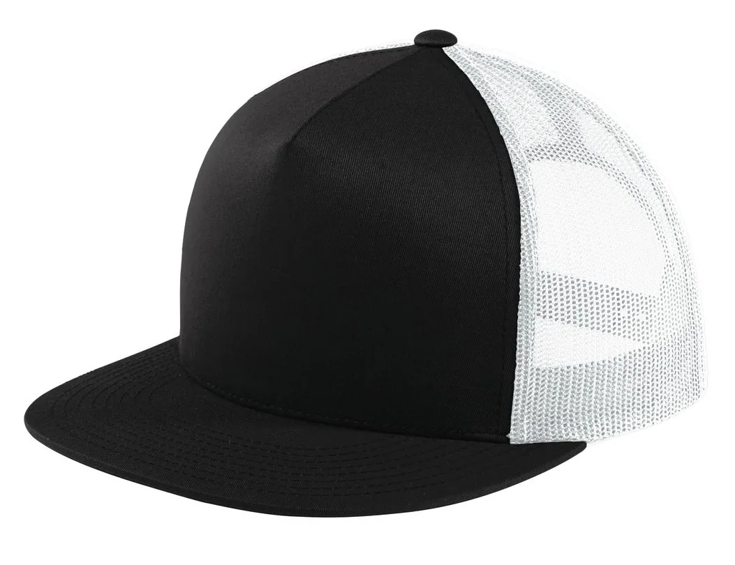 Sport-Tek® YP Classics ® 5-Panel Classic Trucker Mesh Back Cap.