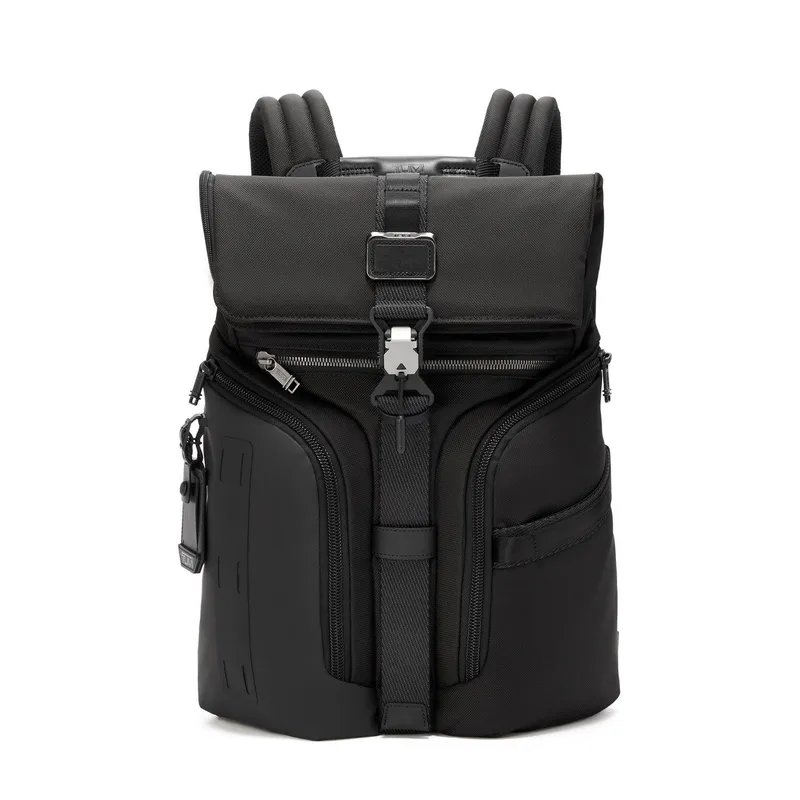 Tumi Alpha Bravo Logistics Flap Lid Backpack- Black