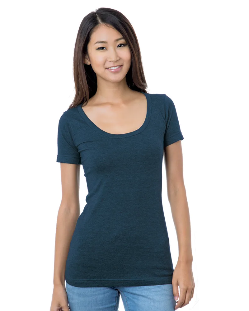 BAYSIDE Ladies' USA Made Wide Scoop Neck T-Shirt view 5