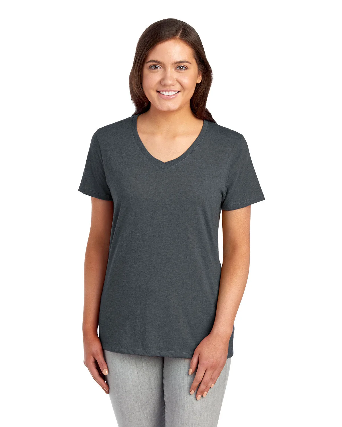Jerzees Ladies' Premium Blend V-Neck T-Shirt view 3