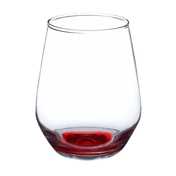 Perfected 12 oz Silicia Stemless Wine with Color Bottom view 2