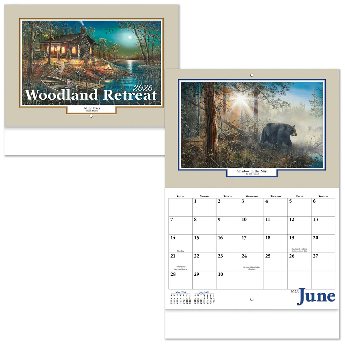 Woodland Retreat Stapled Wall Calendar view 3
