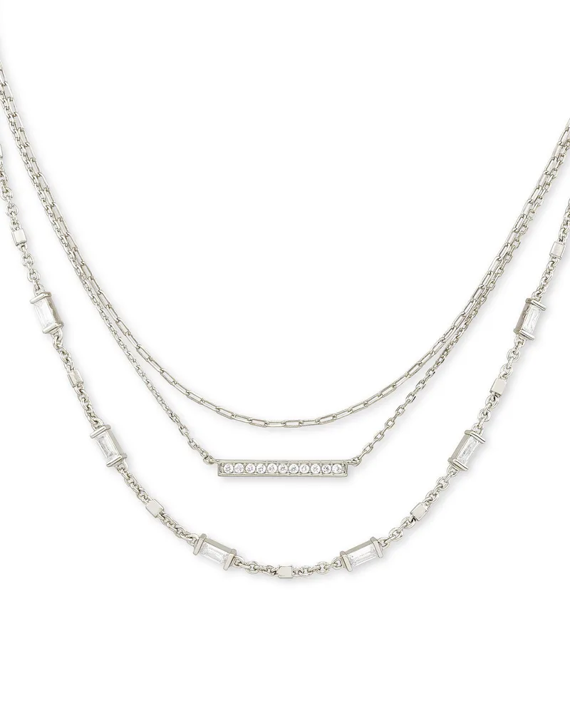 Kendra Scott Addison Multi Strand Necklace - Rhodium Silver