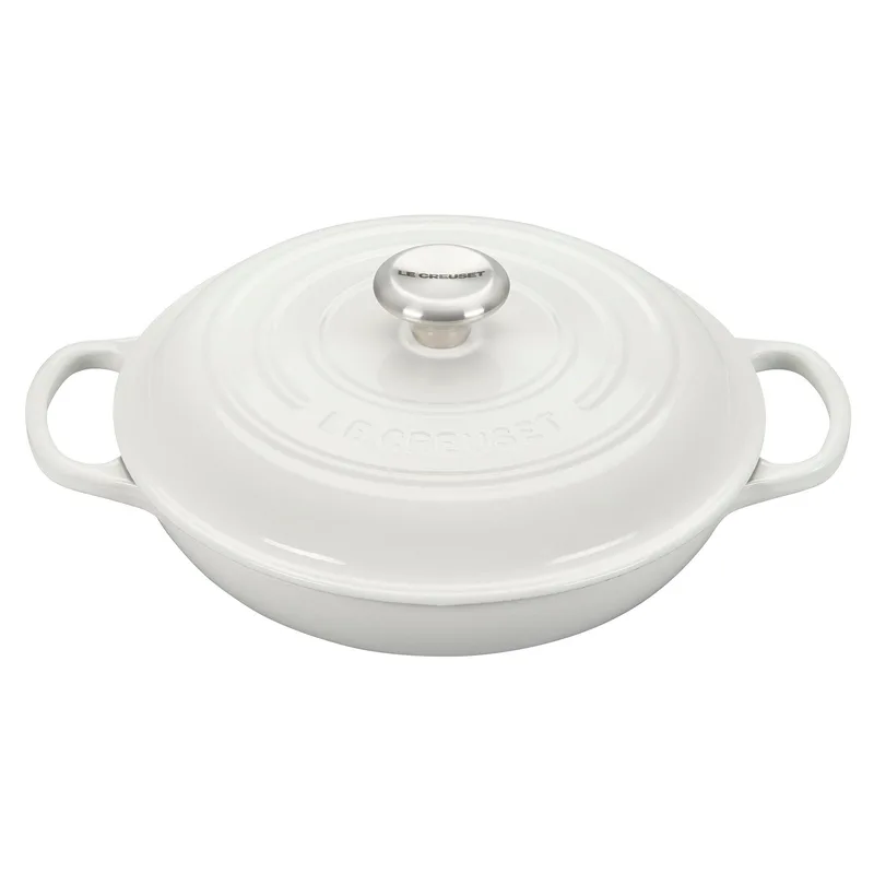 Le Creuset 2.25Qt Signature Cast Iron Braiser White