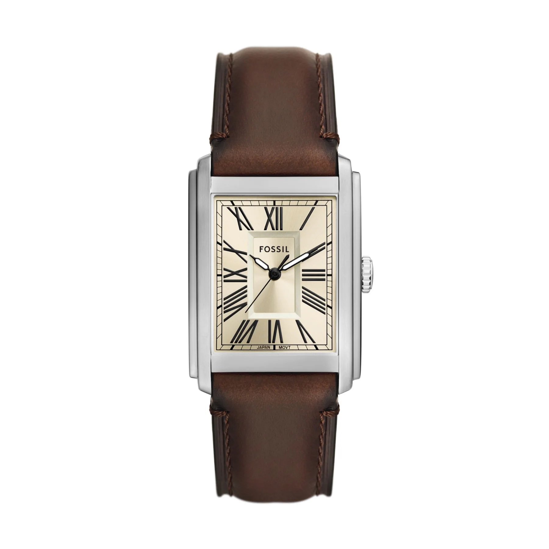 Fossil Men's Carraway Three-Hand Brown Leather Watch