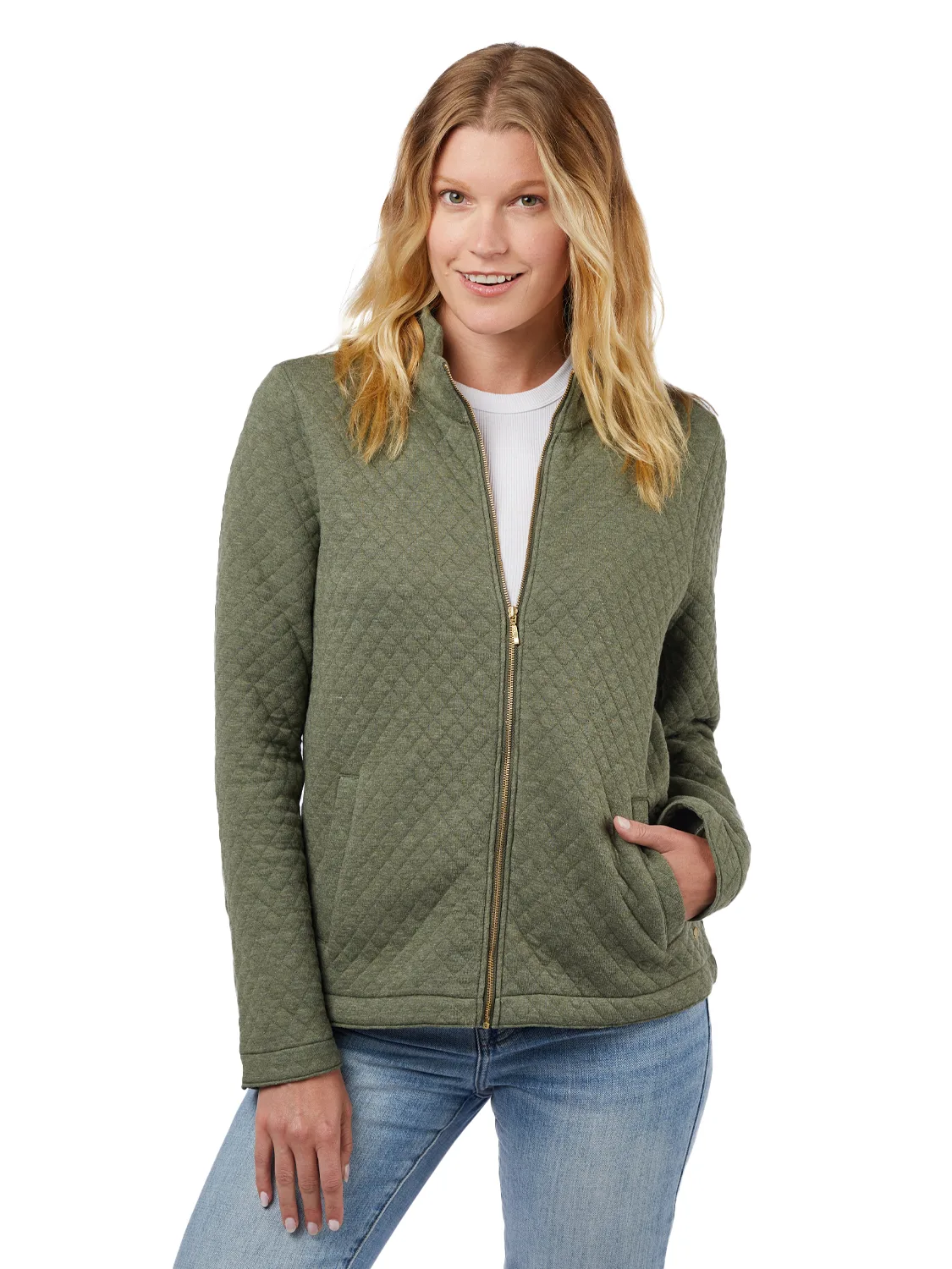 Seneca Quilted Full-Zip Sweater