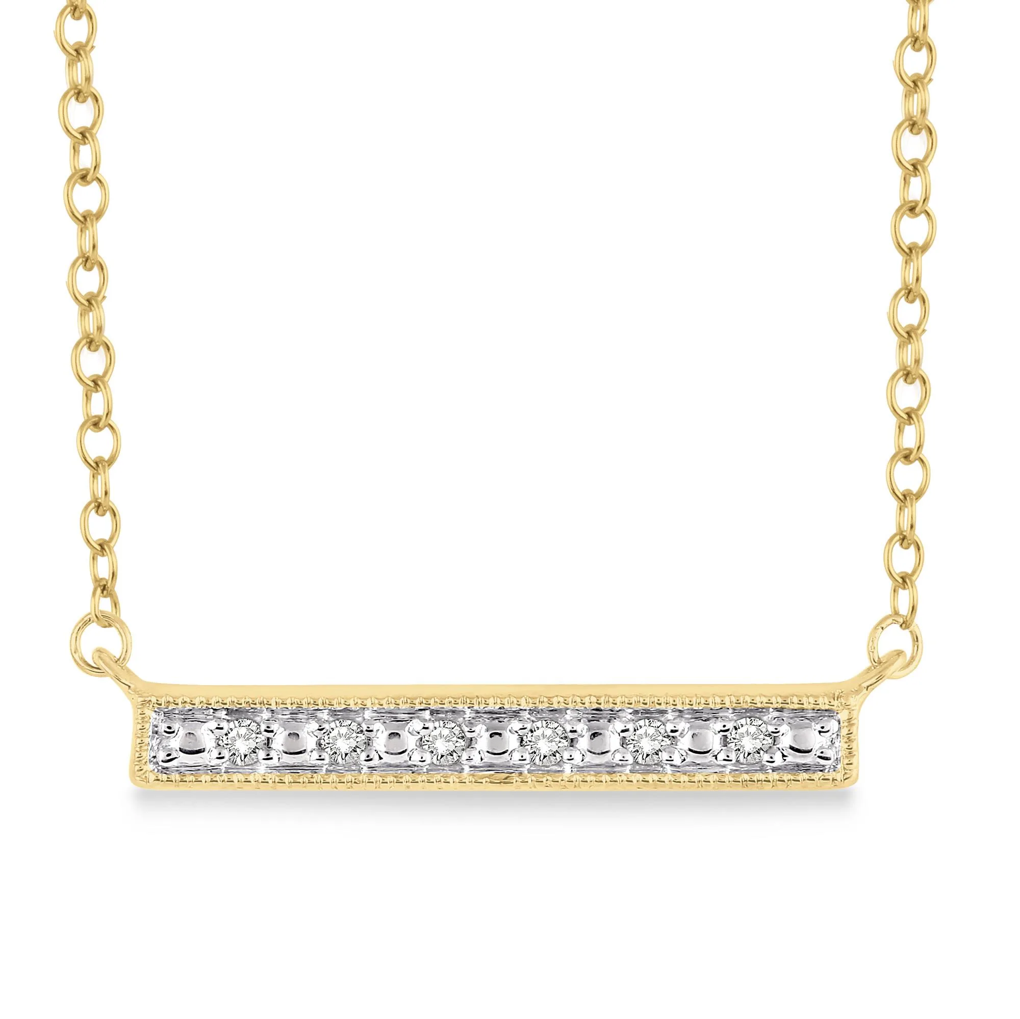 Jilco Inc Diamond Bar Pendant - Yellow Gold