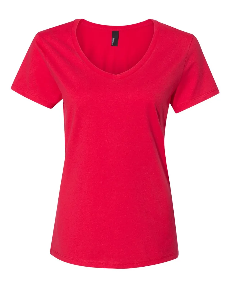 Hanes® Women's Perfect-T V-Neck Short Sleeve T-Shirt view 3
