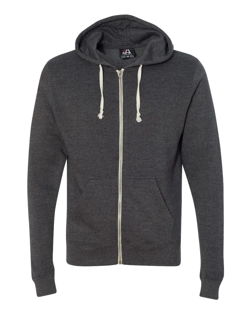 J. America® Men's Triblend Full-Zip Hooded Sweatshirt