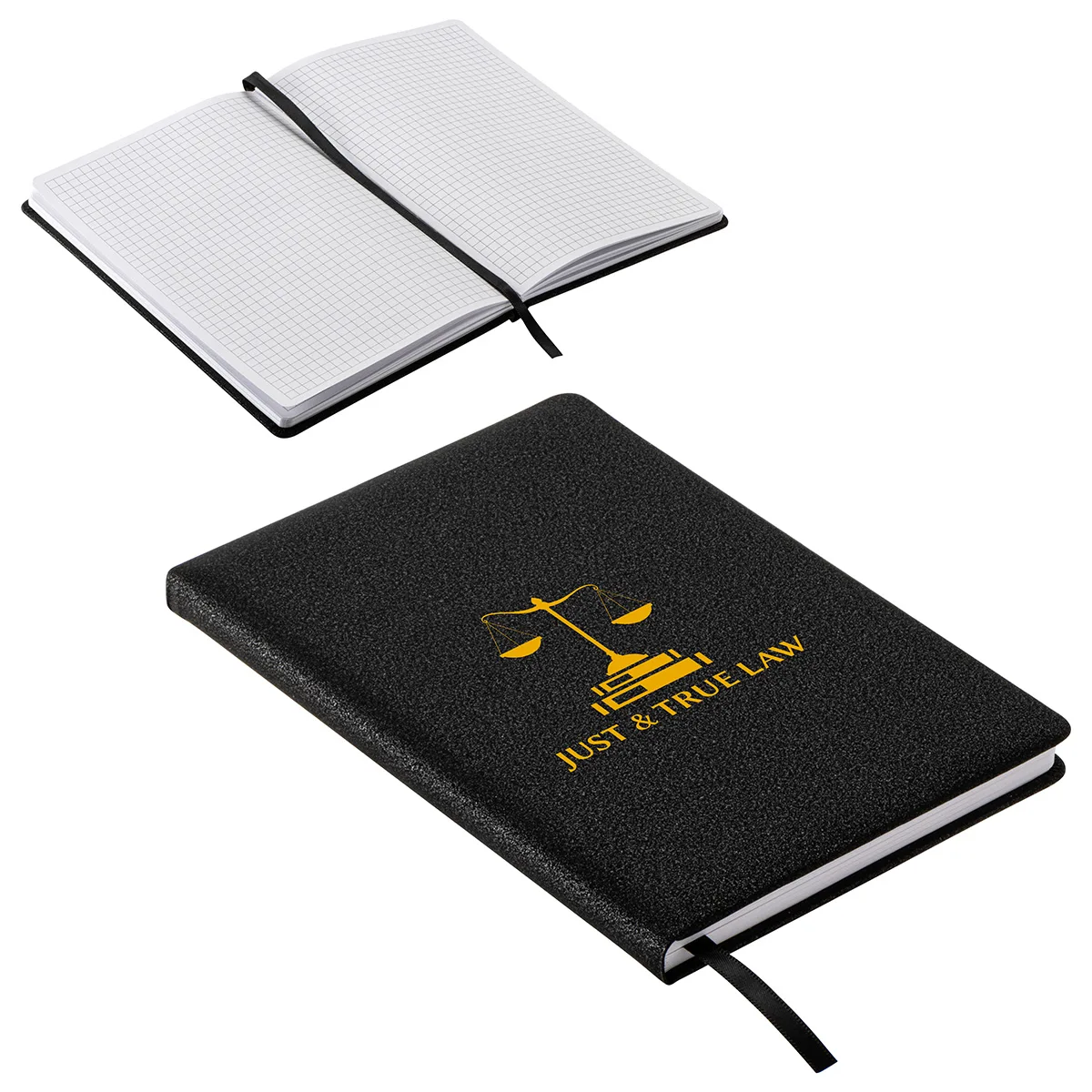 Draftsman Padded Hardcover Journal with Grid-Lined Paper view 3