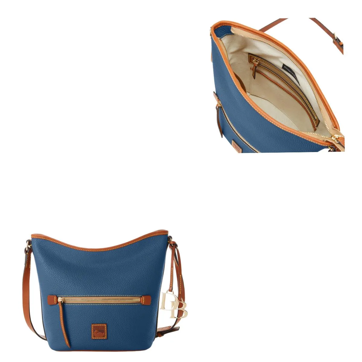 Dooney & Bourke Blue Pebble Grain Zip Sac