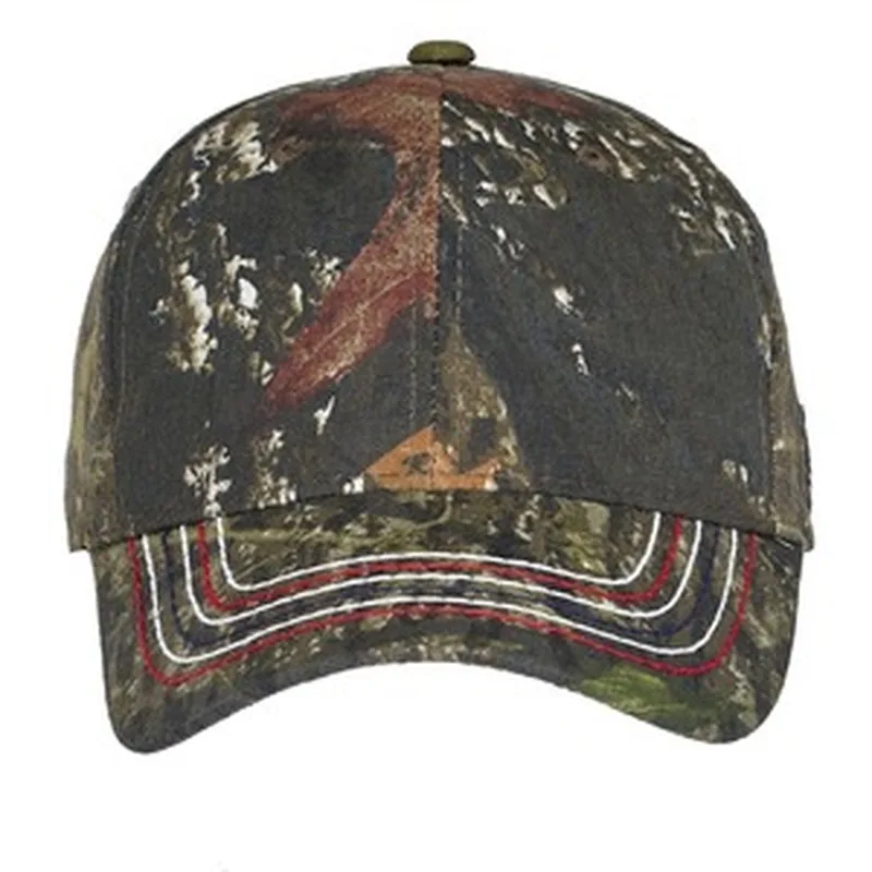 Port & Co™ Americana Contrast Stitch Camouflage Cap.