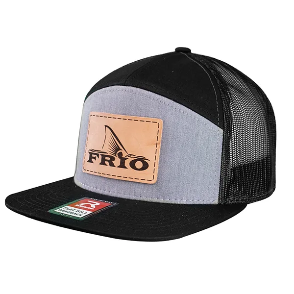 Richardson 168 Cap With Leather Badge Heat Applied or Sewn On