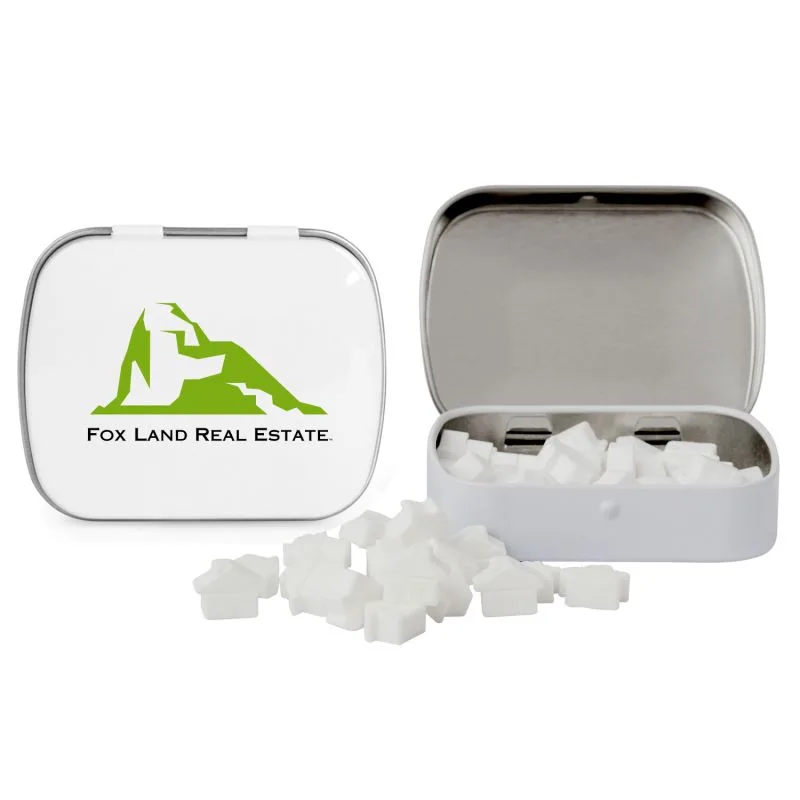 Domed Tin w/House Shaped Mints