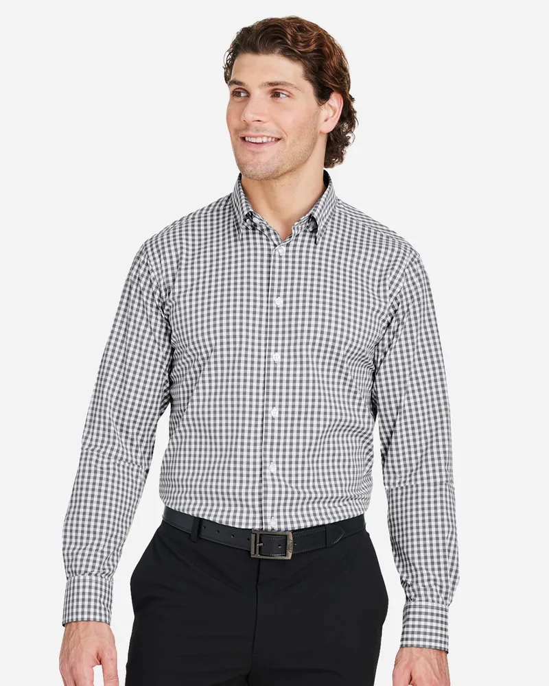 Devon and Jones® Men's CrownLux Performance® Gingham Dress Shirt view 2