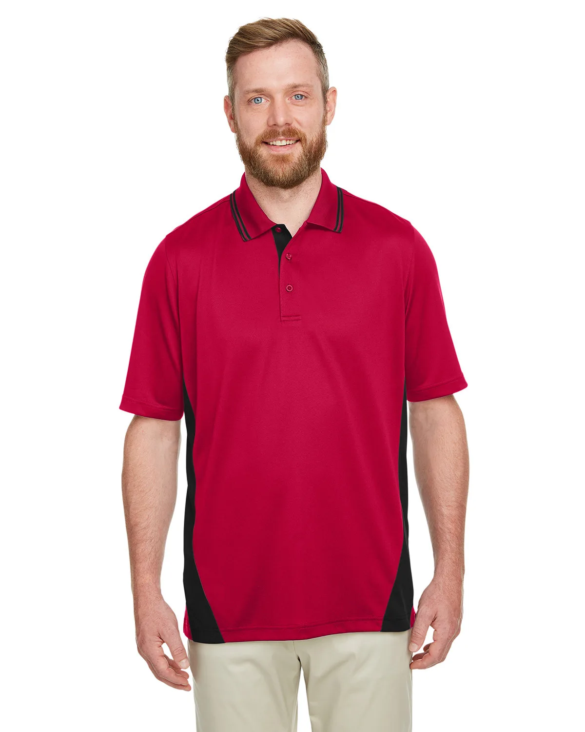 Harriton Men's Tall Flash Snag Protection Plus IL Colorblock Polo view 5