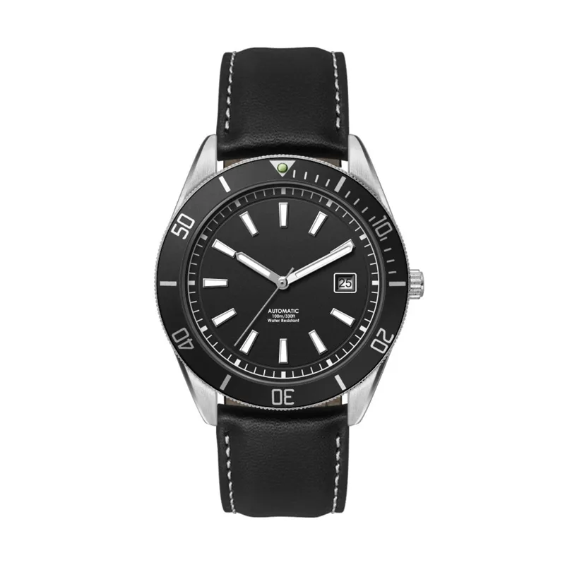 42mm, Ss, Silver Case, Bk Bezel, Automatic Mvt, Dte view 2