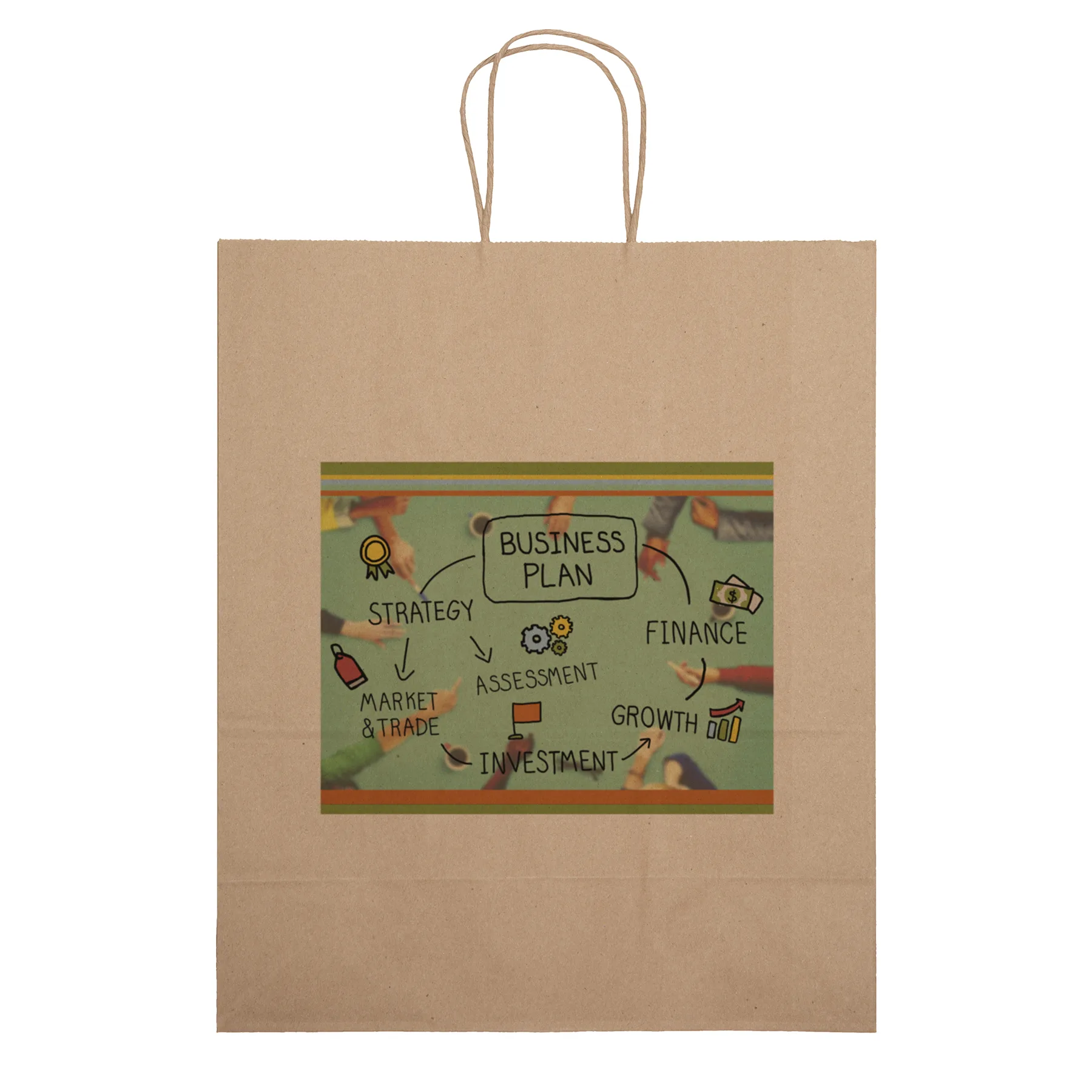 Eco Citation - Kraft-Brown Shopper - Chromatic (13" x 6" x 15")