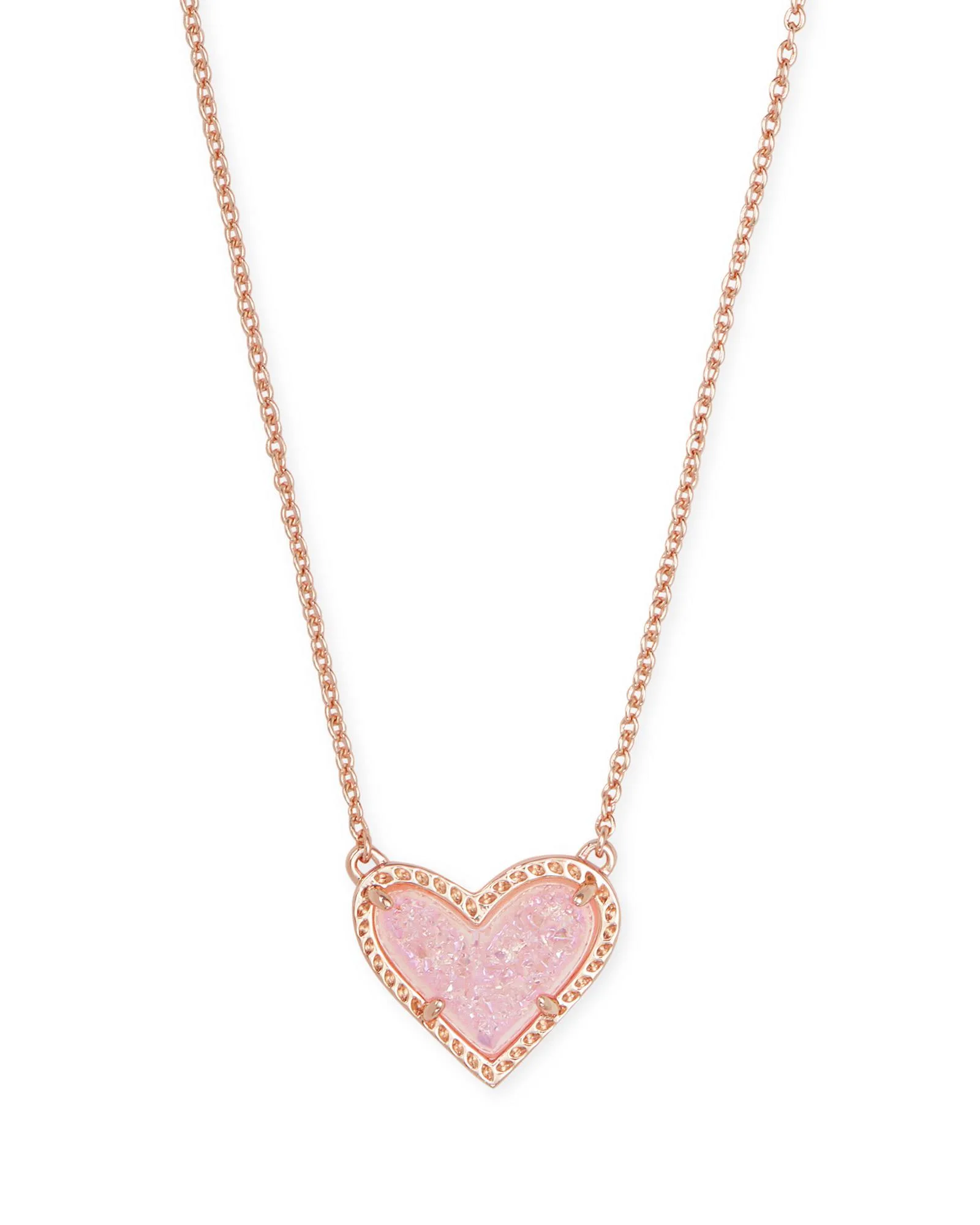 Kendra Scott Ari Heart Short Pendant Necklace - Rose Gold