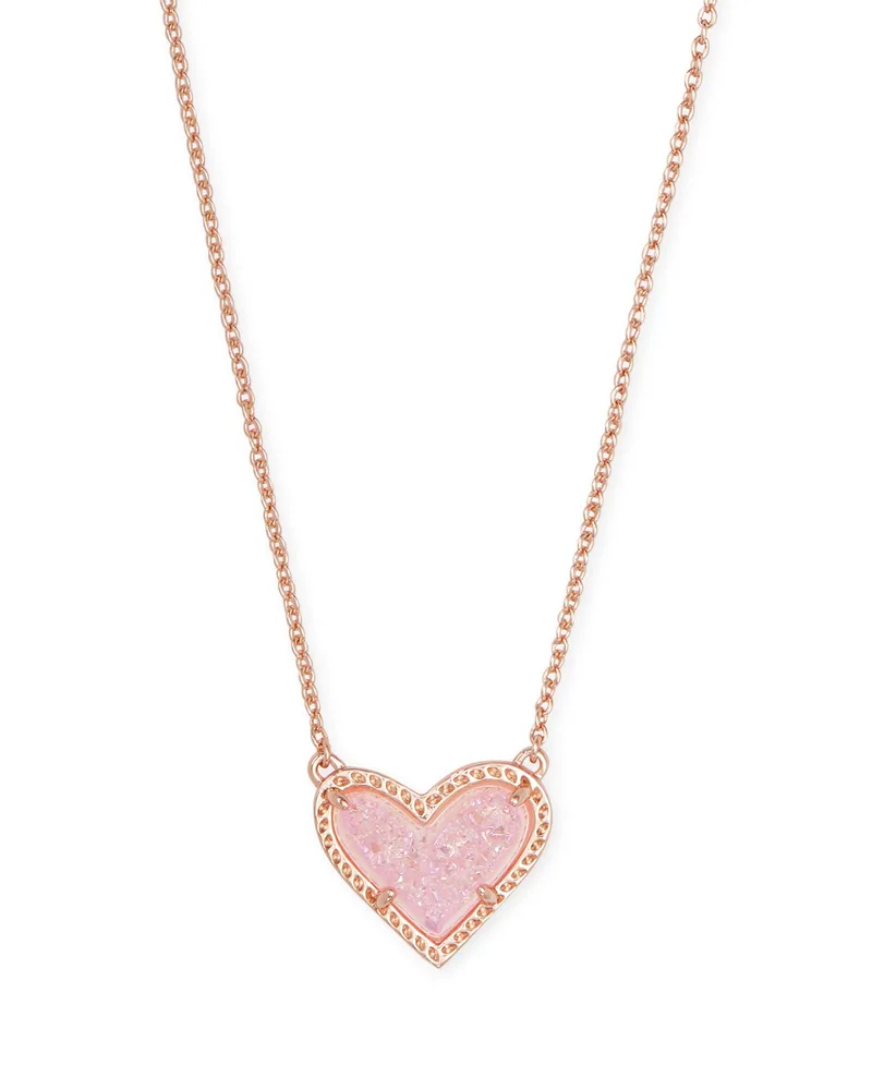 Kendra Scott Ari Heart Short Pendant Necklace - Rose Gold