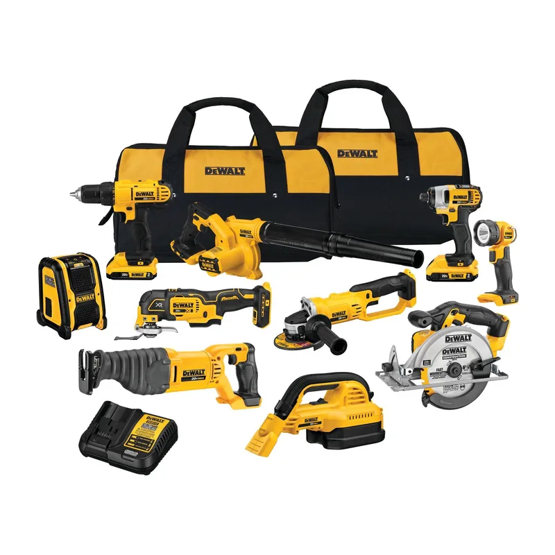 DeWalt 20V Max Cordless 10-Tool Combo Kit W/ 2 Max Batteries