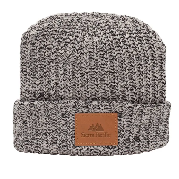 Milliner Cuffed Knit Beanie with Leather Patch view 7