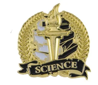Bright Gold Academic Science Lapel Pin (1-1/8")