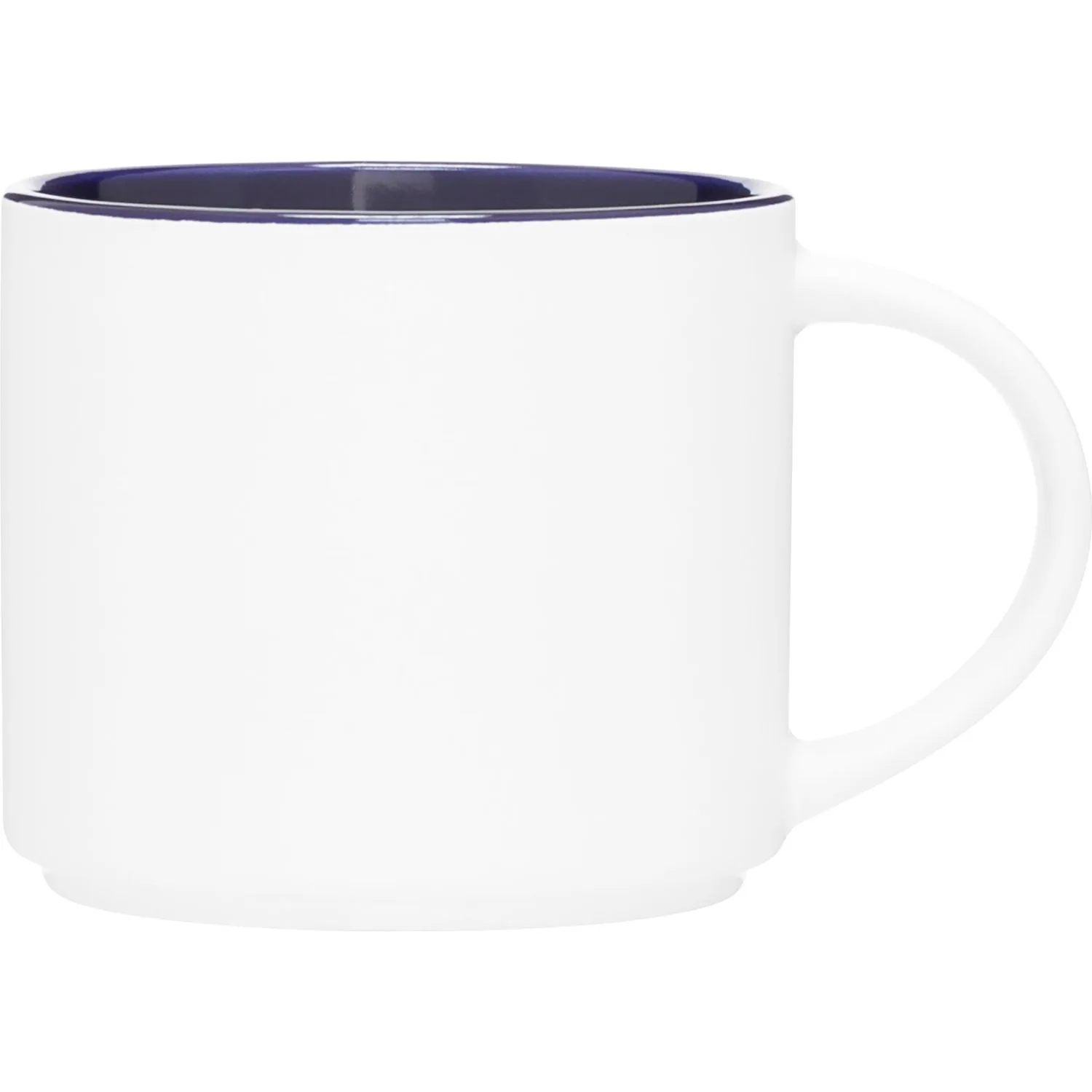 16 oz Monaco Ceramic Mug (Matte White/Cobalt Blue) view 2