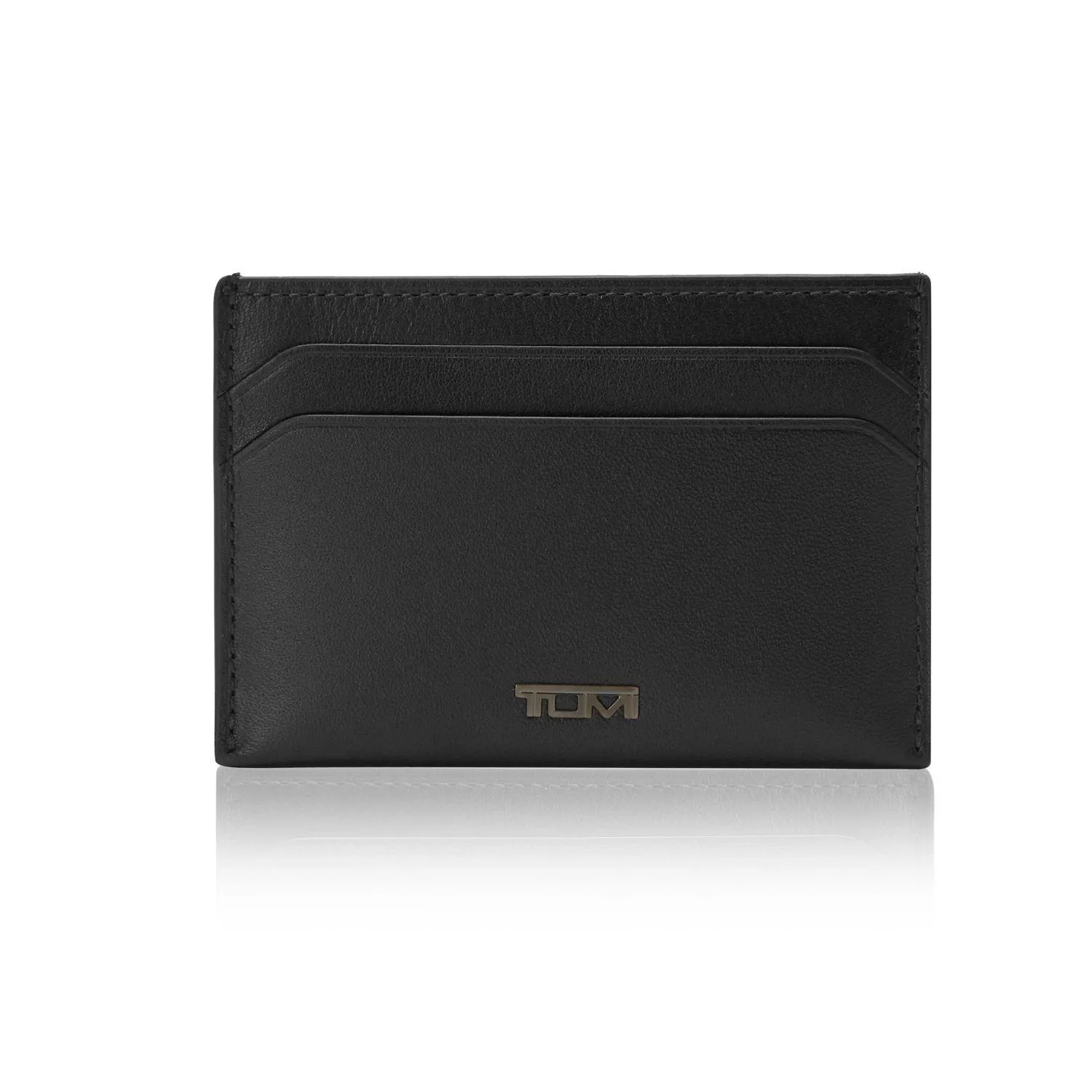 Tumi Nassau Slim Card Case- Black Smooth Leather