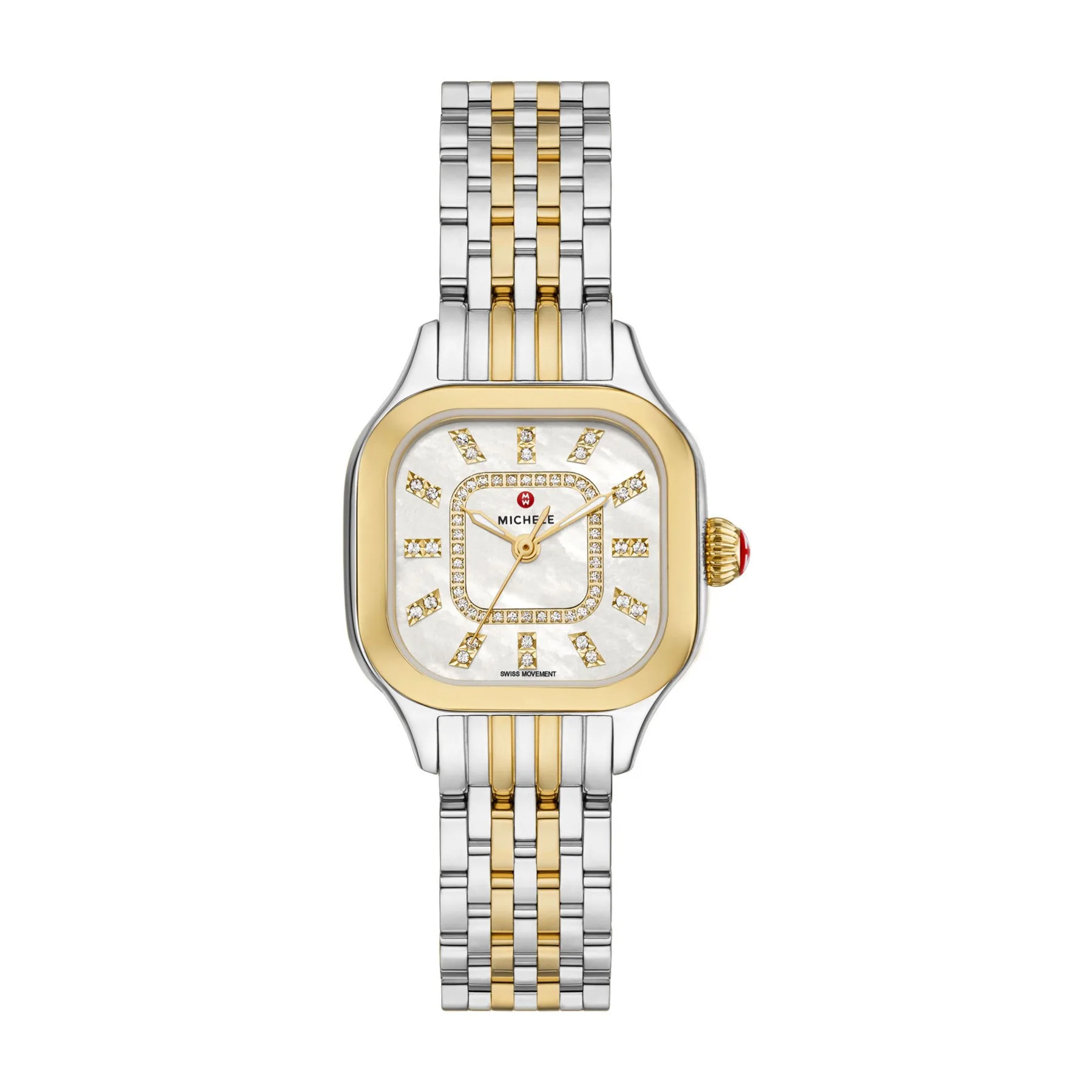 Michele Meggie Two-Tone 18K Gold-Plated Diamond Dial Watch