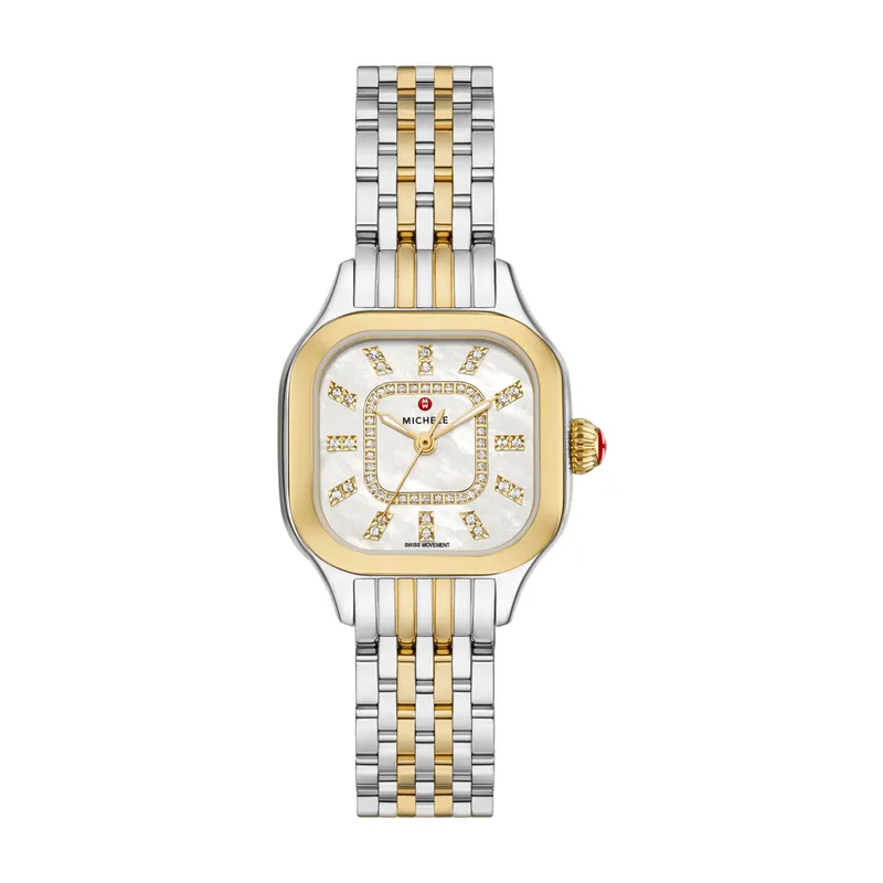 Michele Meggie Two-Tone 18K Gold-Plated Diamond Dial Watch